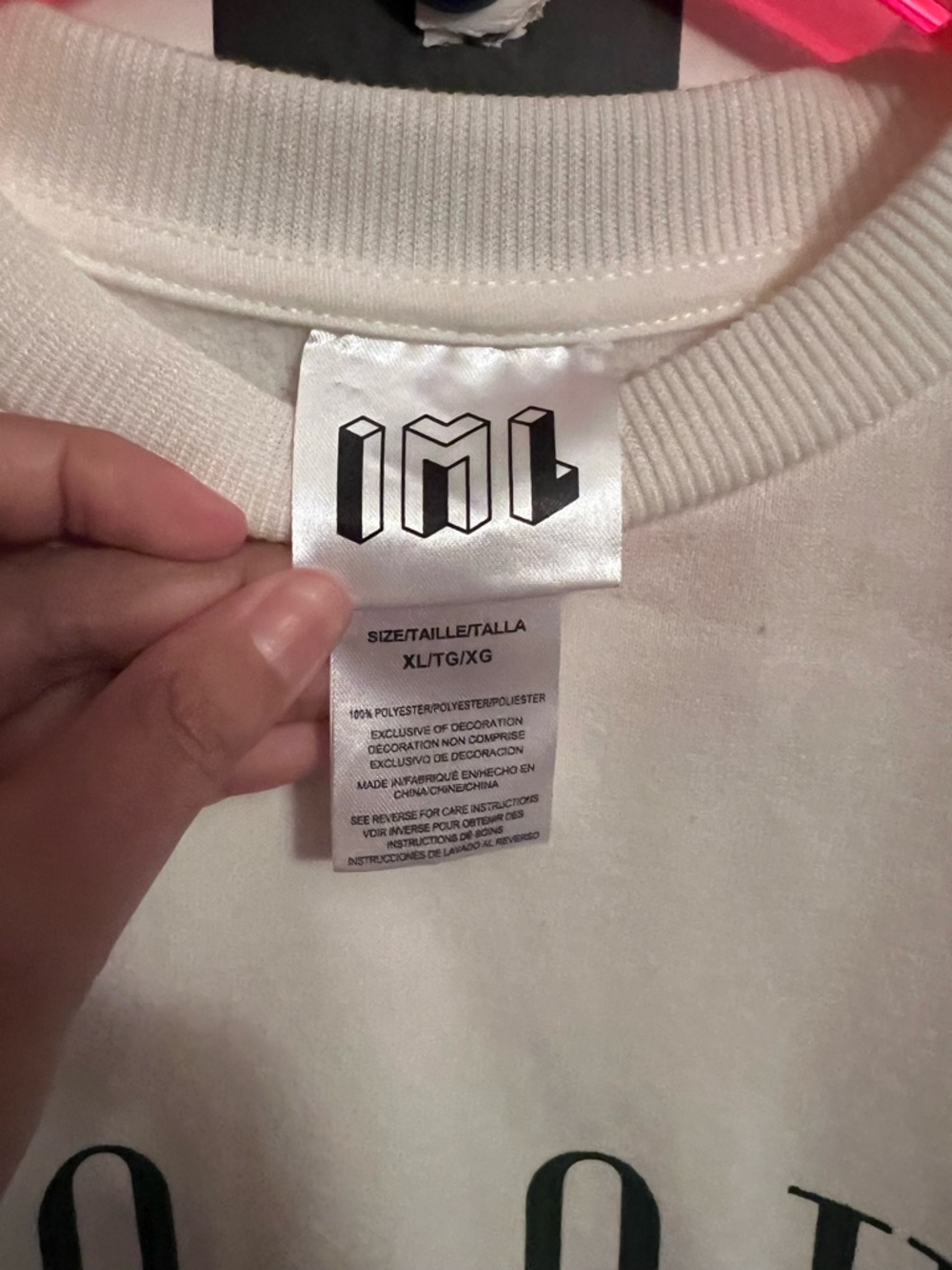 Target Women's Crewneck Sweatshirt - White with Green Colorblock Sleeves - Picture 4 of 5